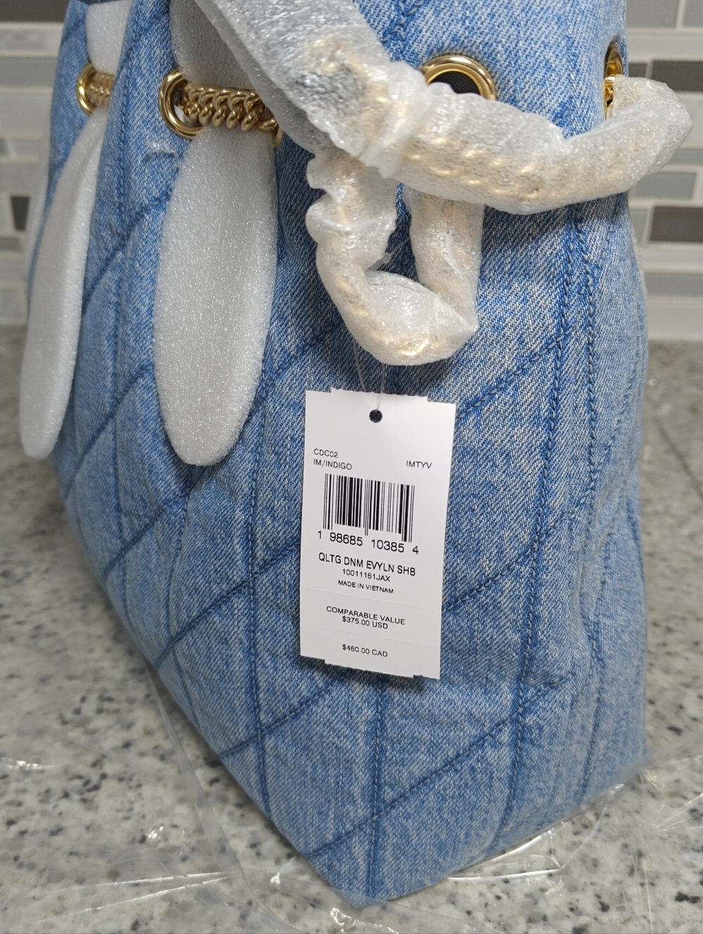 Coach Evelyn Shoulder Bag In Regenerative Cotton With Quilting - Picture 7 of 16
